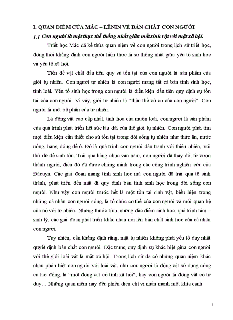 Vận dụng quan điểm triết học Mác về bản chất của con người để phân tích tầm quan trọng của nhân tố con người trong nền kinh tế tri thức 1