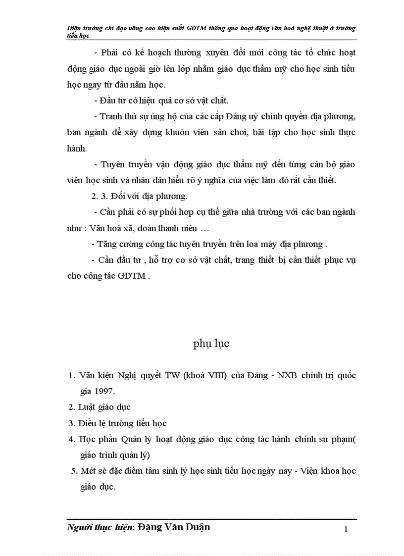 image for page Hiệu trưởng chỉ đạo nâng cao hiệu suất giáo dục thẩm mỹ thông qua hoạt động văn hoá nghệ thuật ở trường tiểu học 1