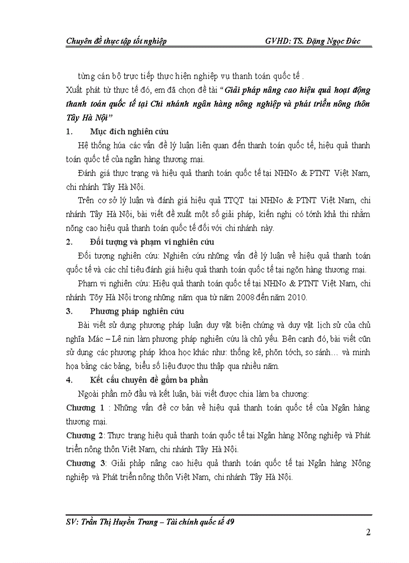 image for page Giải pháp nâng cao hiệu quả hoạt động thanh toán quốc tế tại Chi nhánh ngân hàng nông nghiệp và phát triển nông thôn Tây Hà Nội