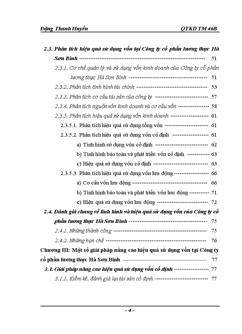 image for page Thực trạng và một số giải pháp nâng cao hiệu quả sử dụng vốn tại Công ty cổ phần lương thực Hà Sơn Bình