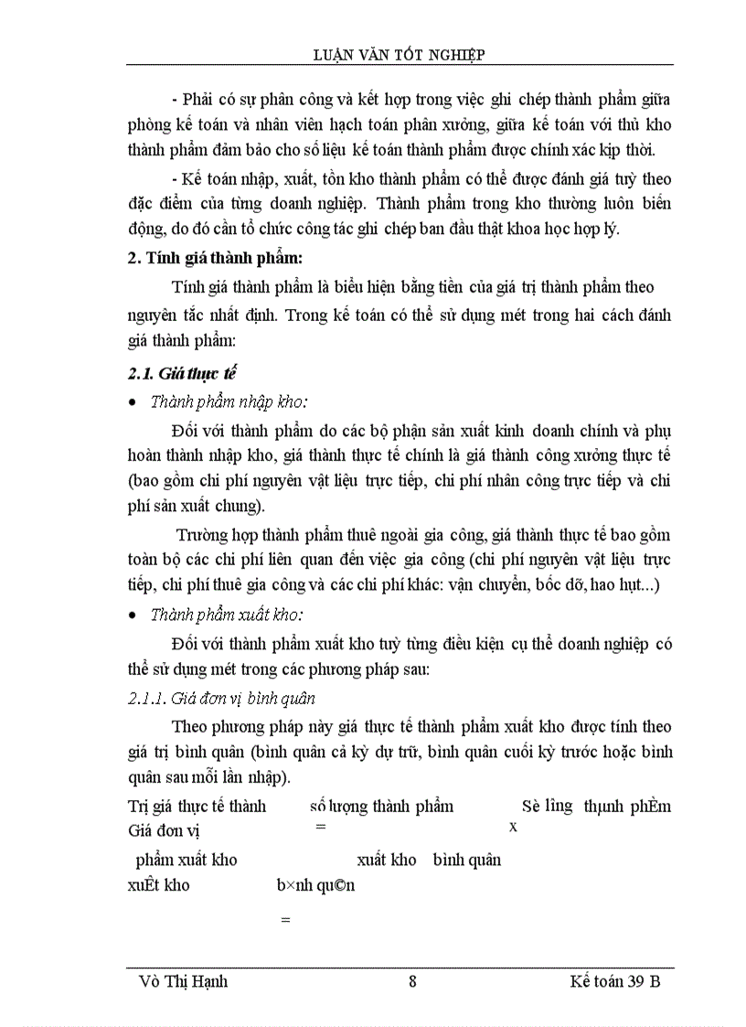 image for page Thực trạng kế toán thành phẩm và tiêu thụ thành phẩm và xác định kết quả tiêu thụ trong doanh Nghiệp sản xuất