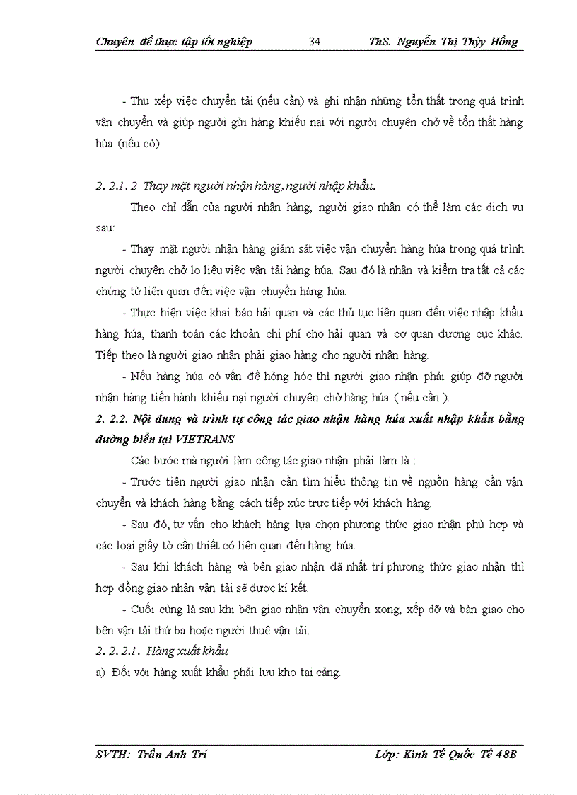 image for page Hoạt động giao nhận hàng hóa quốc tế bằng đường biển tại Công ty giao nhận kho vận ngoại thương VIETRANS