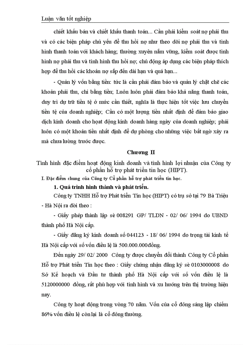 image for page Các loại lợi nhuận và một số biện pháp làm tăng lợi nhuận của Công ty Cổ phần Hỗ trợ Phát triển Tin học HIPT