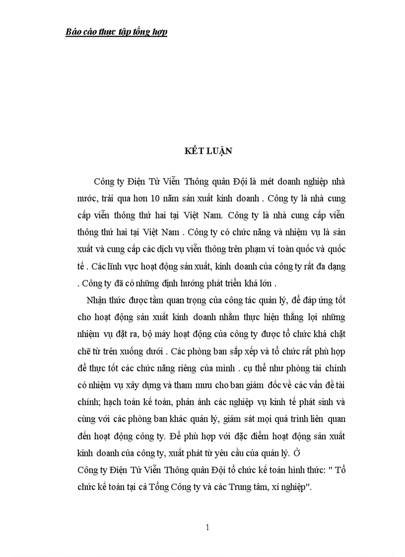 image for page Báo cáo thực tập tổng hợp của Công Ty Điện Tử Viễn Thông Quân Đội