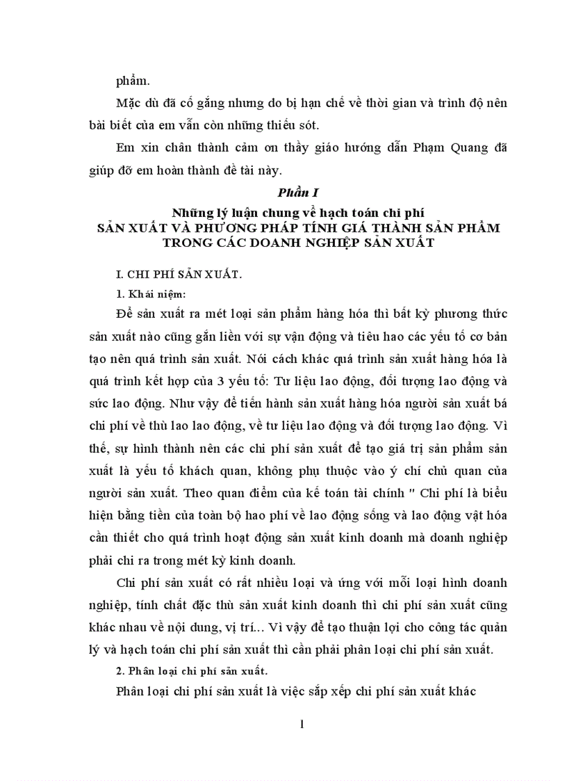 Bàn về hệ thống phương pháp hạch toán các loại chi phí sản xuất sản phẩm với việc hình thành hệ thống phương pháp tính giá thành sản phẩm trong các doanh nghiệp 1