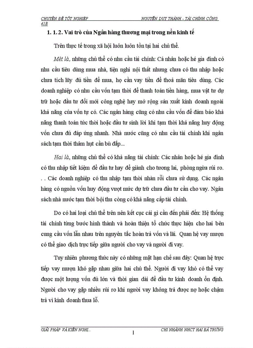 image for page Giải pháp tăng cường và nâng cao hiệu quả công tác huy động tiền gửi dân cư tại Chi nhánh Ngân hàng Công thương Hai Bà Trưng