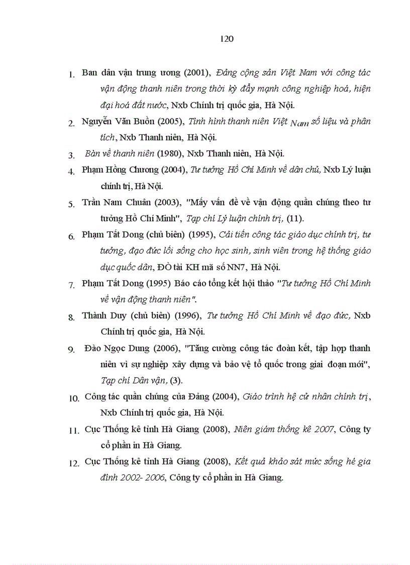 image for page Quan điểm của Hồ Chí Minh về công tác vận động thanh niên và sự vận dụng vào Hà Giang trong giai đoạn hiện nay