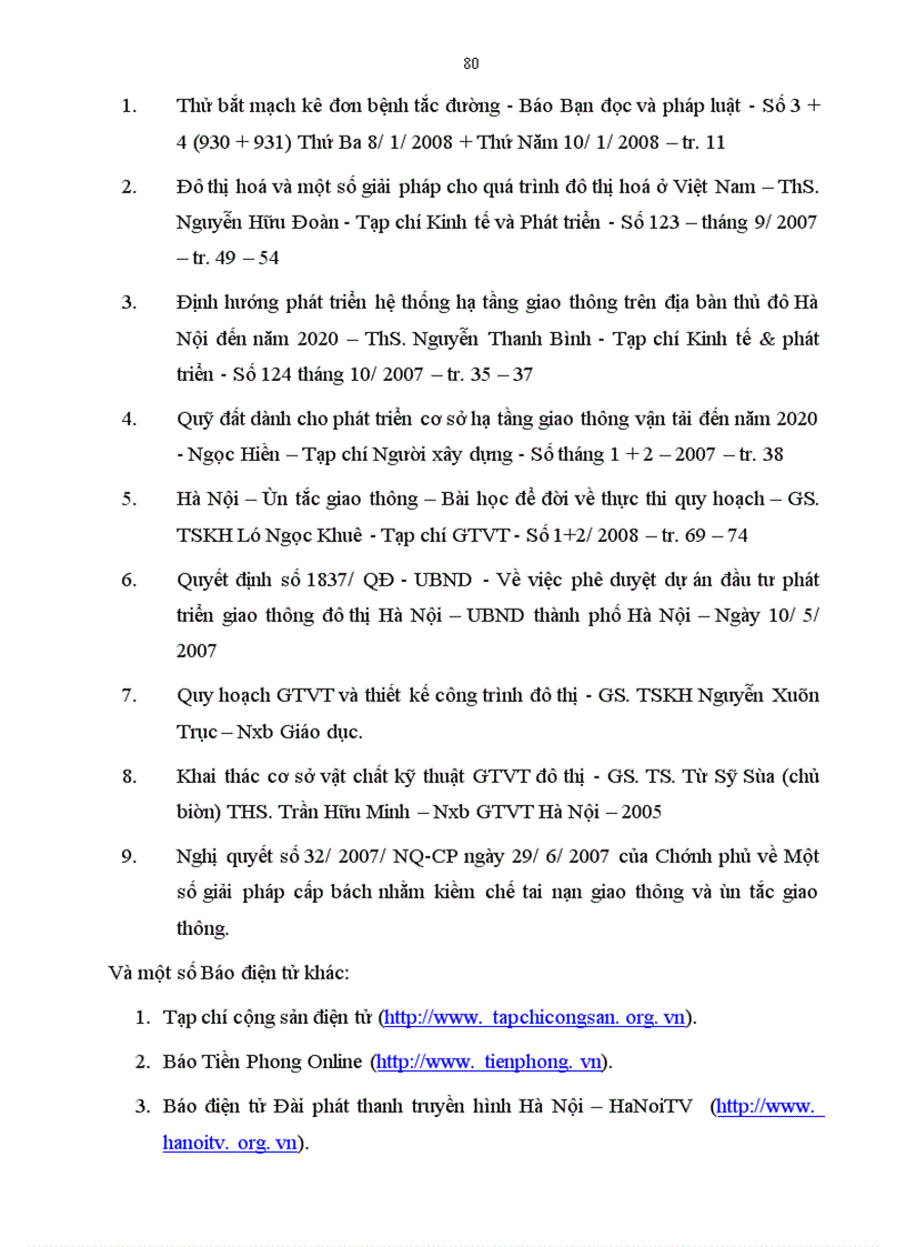 image for page Giải pháp giảm ùn tắc giao thông đô thị trên địa bàn Thành phố Hà Nội làm chuyên đề thực tập tốt nghiệp