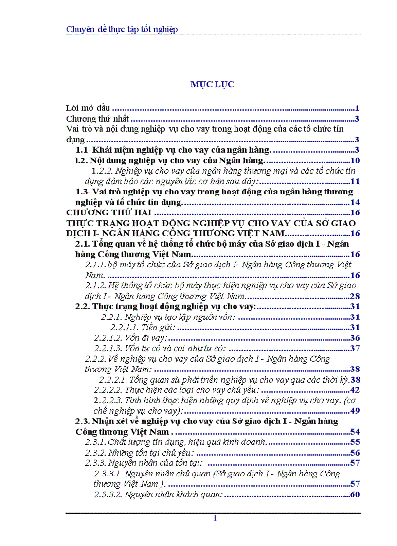 image for page Hoàn thiện nghiệp vụ cho vay của Sở giao dịch I Ngân hàng Công thương Việt Nam 1