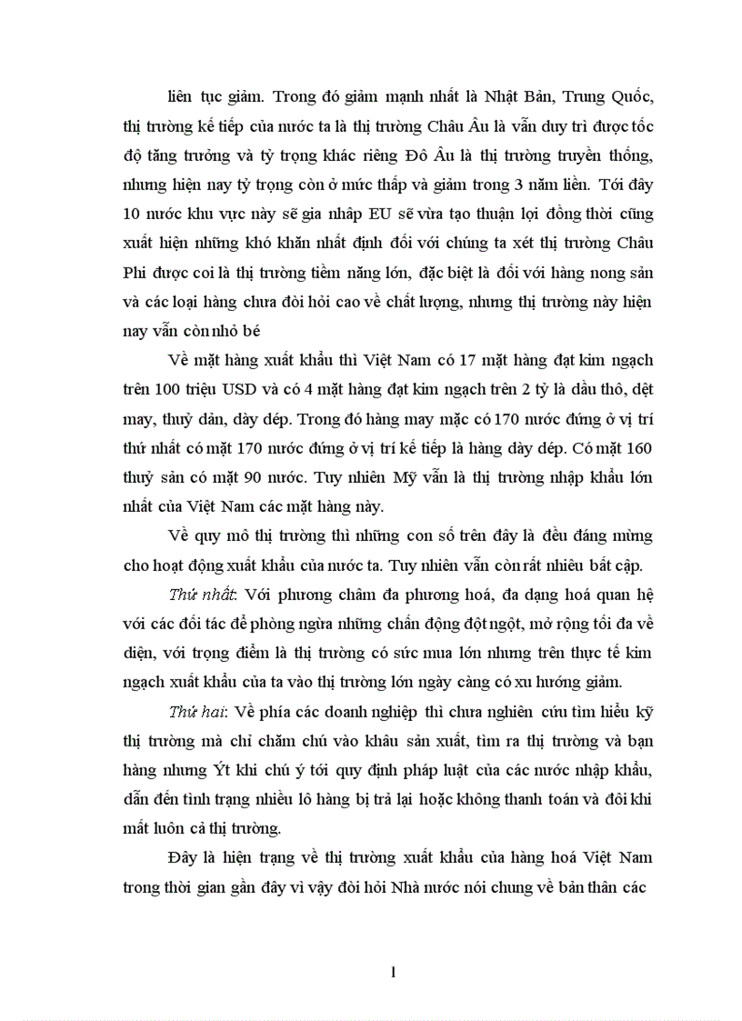 Thị trường Mỹ đối với hàng hoá Việt Nam những vấn đề đặt ra và giải pháp 1