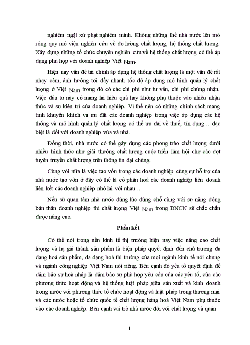 image for page Quản trị chất lượng thực trạng và một số giải pháp nhằm áp dụng một cách hợp lý và hiệu quả hệ thống quản trị chất lượng trong các DNCN Việt Nam 1