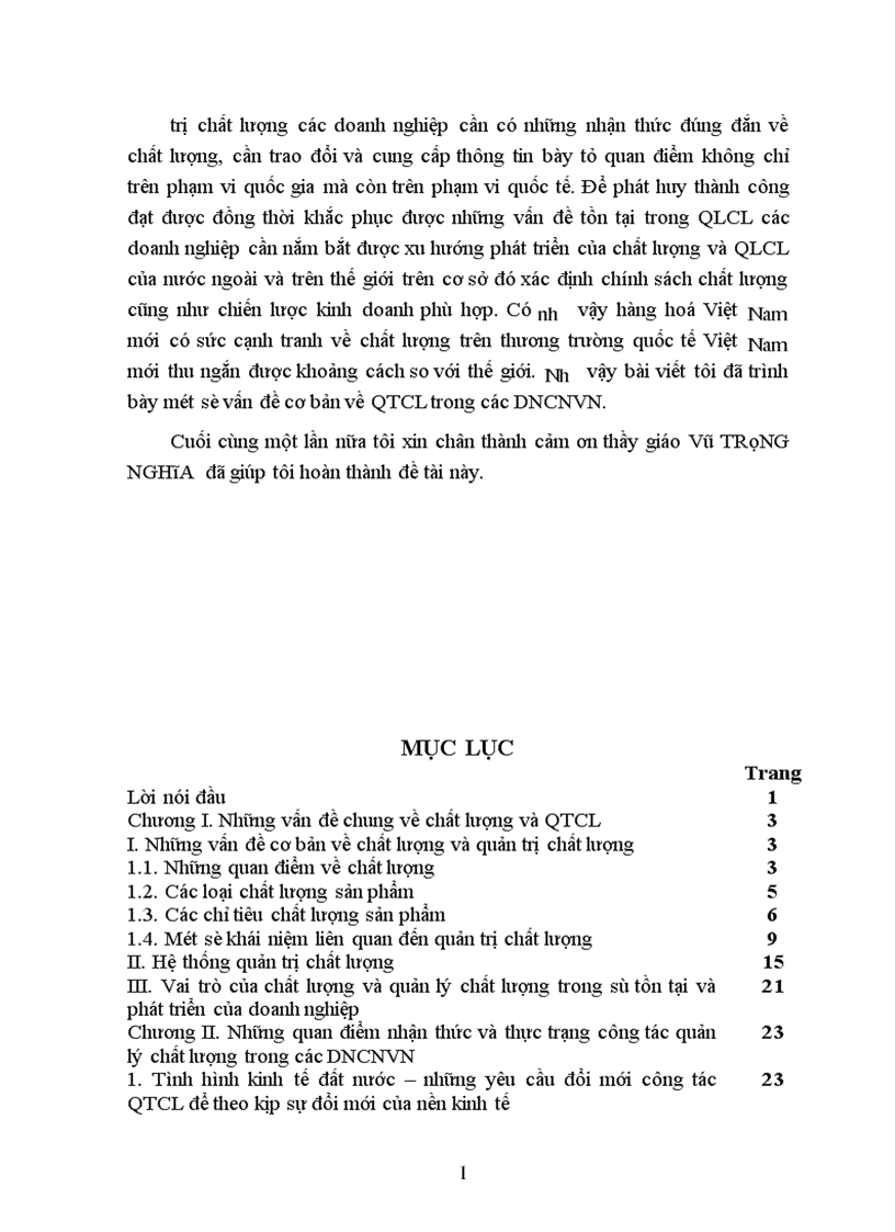 image for page Quản trị chất lượng thực trạng và một số giải pháp nhằm áp dụng một cách hợp lý và hiệu quả hệ thống quản trị chất lượng trong các DNCN Việt Nam 1