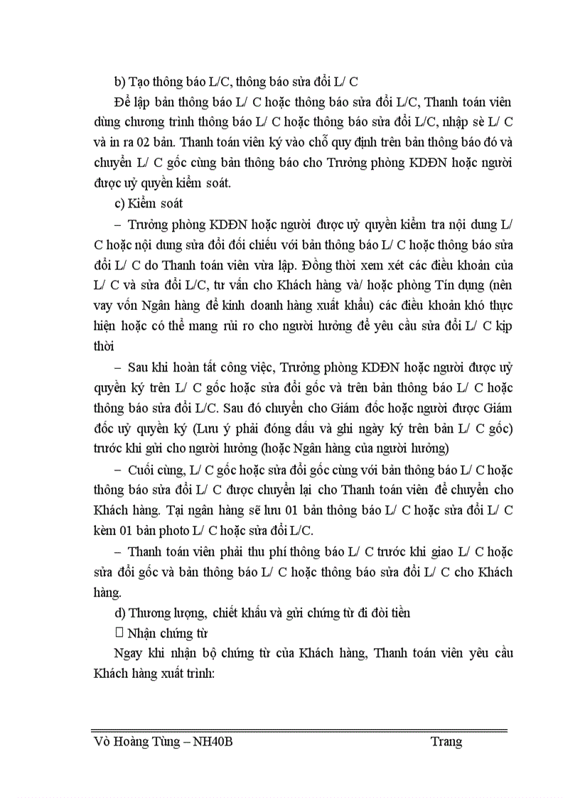 image for page Thực trạng và một số giải pháp nhằm phát triển hoạt động thanh toán theo phương thức tín dụng chứng từ tại Sở giao dịch I NHCTVN