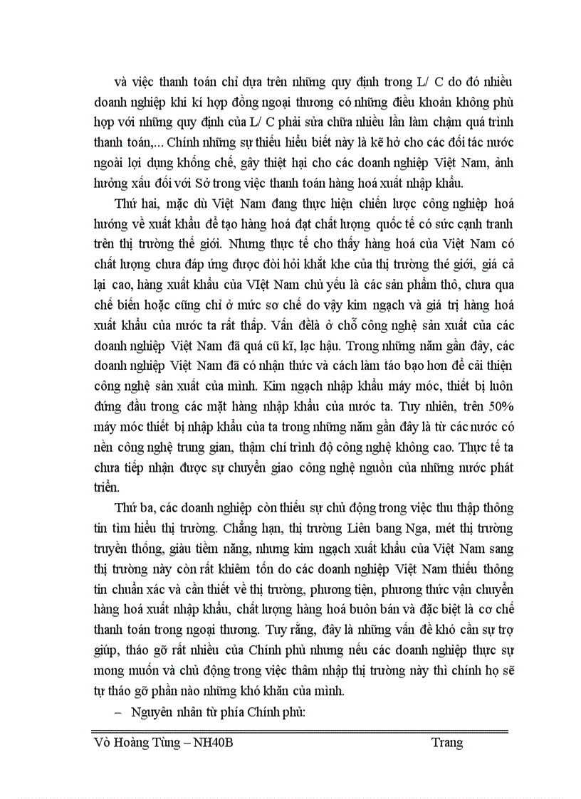 image for page Thực trạng và một số giải pháp nhằm phát triển hoạt động thanh toán theo phương thức tín dụng chứng từ tại Sở giao dịch I NHCTVN