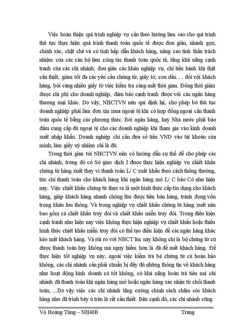 image for page Thực trạng và một số giải pháp nhằm phát triển hoạt động thanh toán theo phương thức tín dụng chứng từ tại Sở giao dịch I NHCTVN