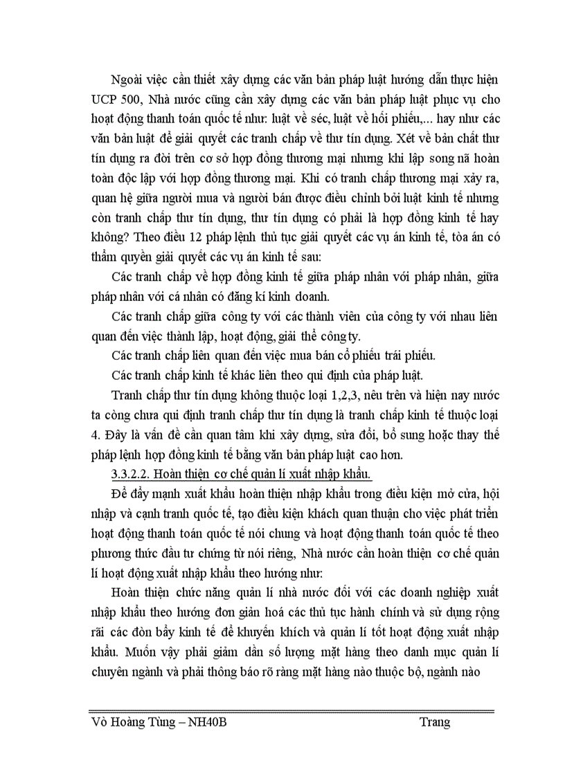 image for page Thực trạng và một số giải pháp nhằm phát triển hoạt động thanh toán theo phương thức tín dụng chứng từ tại Sở giao dịch I NHCTVN