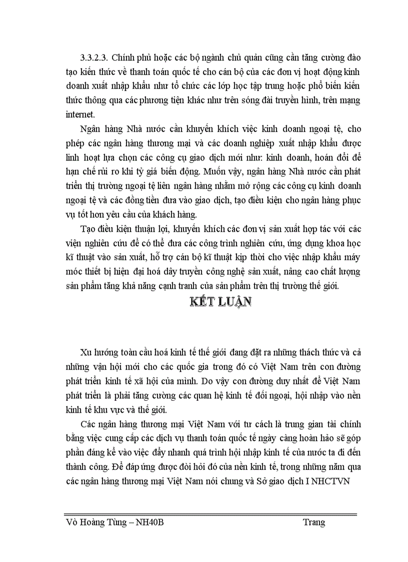 image for page Thực trạng và một số giải pháp nhằm phát triển hoạt động thanh toán theo phương thức tín dụng chứng từ tại Sở giao dịch I NHCTVN