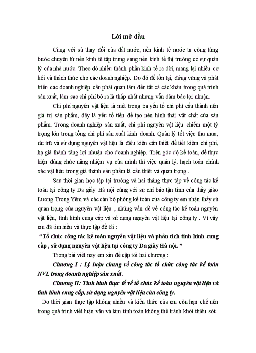 image for page Tổ chức công tác kế toán nguyên vật liệu và phân tích tình hình cung cấp sử dụng nguyên vật liệu tại công ty Da giầy Hà nội 1