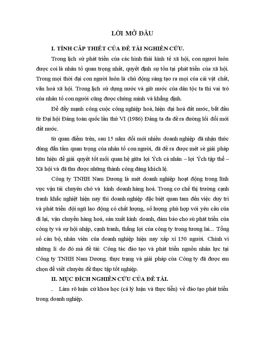 image for page Công tác đào tạo và phát triển nguồn nhân lực tại Công ty TNHH Nam Dương 1