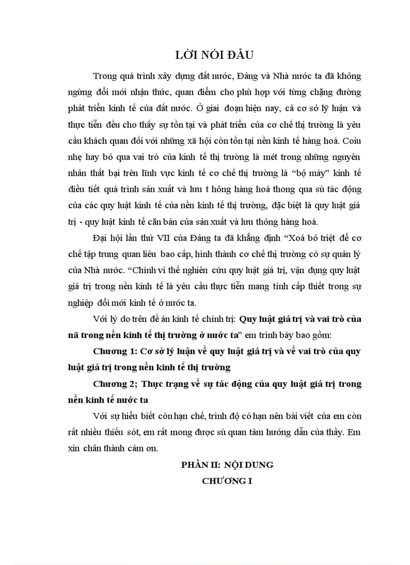 image for page Thực trạng về sự tác động của quy luật giá trị trong nền kinh tế nước ta 1