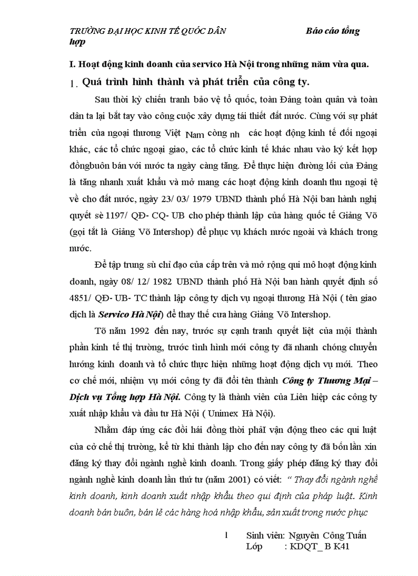 image for page Báo cáo thực tập tổng hợp của servico Hà Nội
