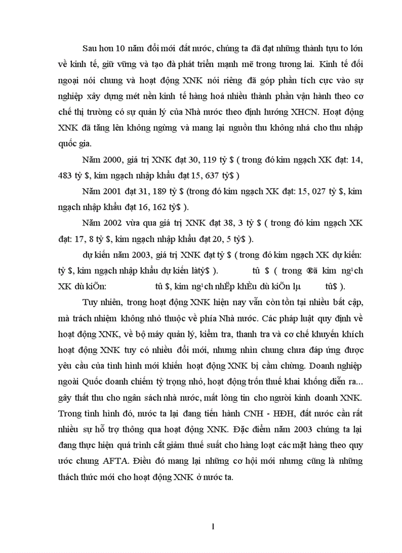 Một số giải pháp nhằm hoàn thiện cơ chế quản lý nhà nước đối với hoạt động XNK 1