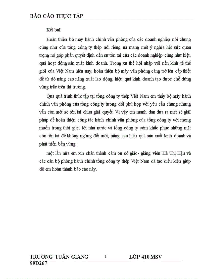 image for page Báo cáo thực tập tổng hợp của công ty thép việt nam