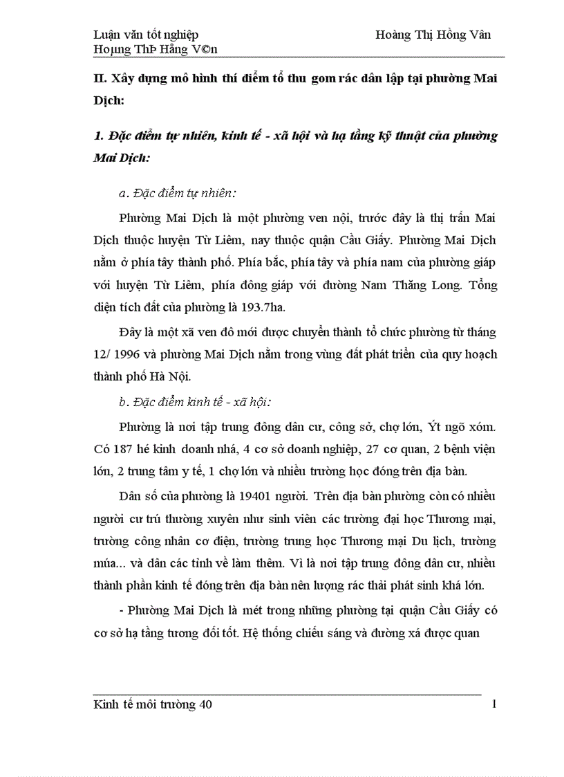 image for page Mô hình thu gom rác dân lập thí điểm Phường Mai Dịch Vấn đề xã hội hoá trong quản lý rác thải trên địa bàn thành phố Hà Nội 1