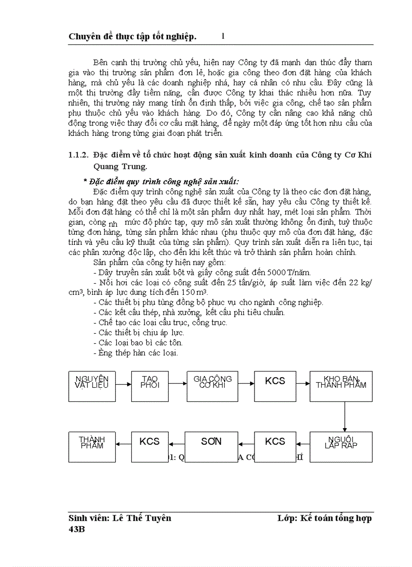 image for page Hoàn thiện hạch toán thành phẩm tiêu thụ thành phẩm và xác định kết quả kinh doanh tại Công ty Cơ Khí Quang Trung 1