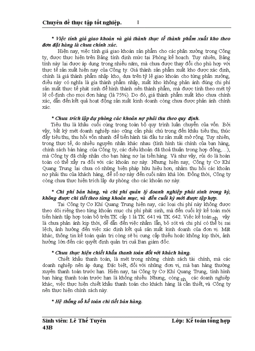 image for page Hoàn thiện hạch toán thành phẩm tiêu thụ thành phẩm và xác định kết quả kinh doanh tại Công ty Cơ Khí Quang Trung 1