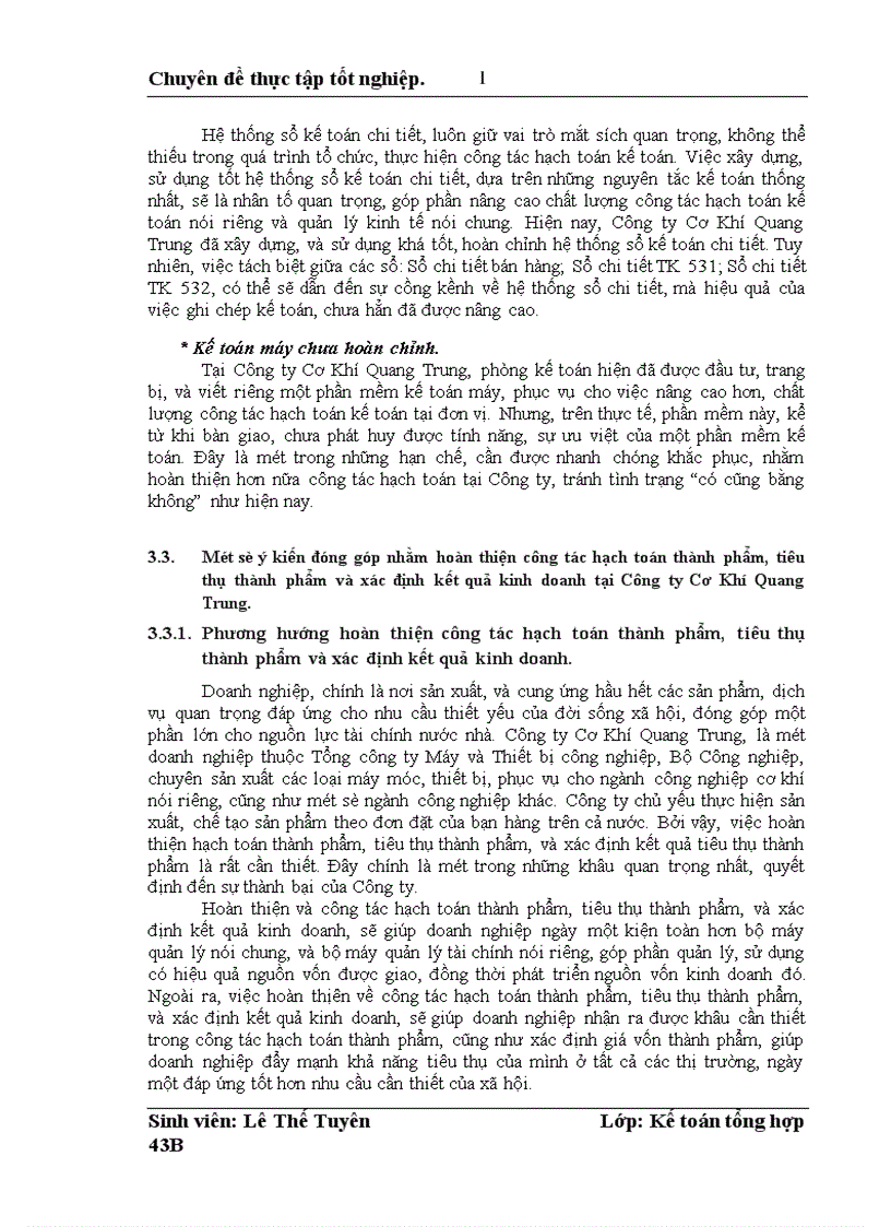 image for page Hoàn thiện hạch toán thành phẩm tiêu thụ thành phẩm và xác định kết quả kinh doanh tại Công ty Cơ Khí Quang Trung 1