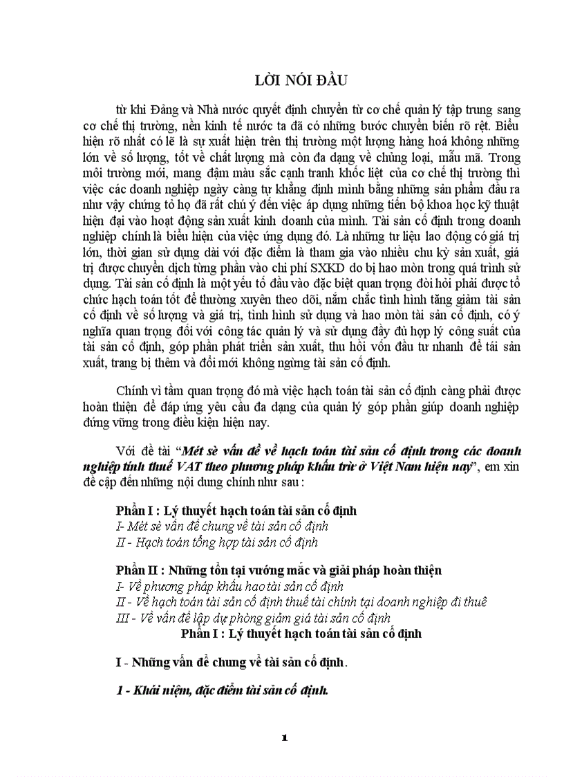 Một số vấn đề về hạch toán tài sản cố định trong các doanh nghiệp tính thuế VAT theo phương pháp khấu trừ ở Việt Nam hiện nay 1