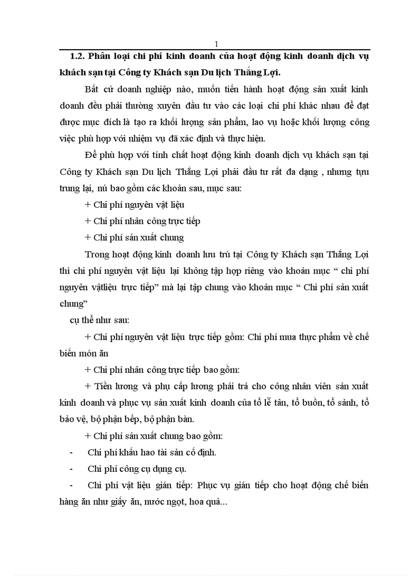 image for page Thực trạng và giải pháp hoàn thiện kế toán chi phí sản xuất và giá thành hoạt động kinh doanh dịch vụ buồng ngủ tại Công ty Khách sạn Du lịch Thắng Lợi 1