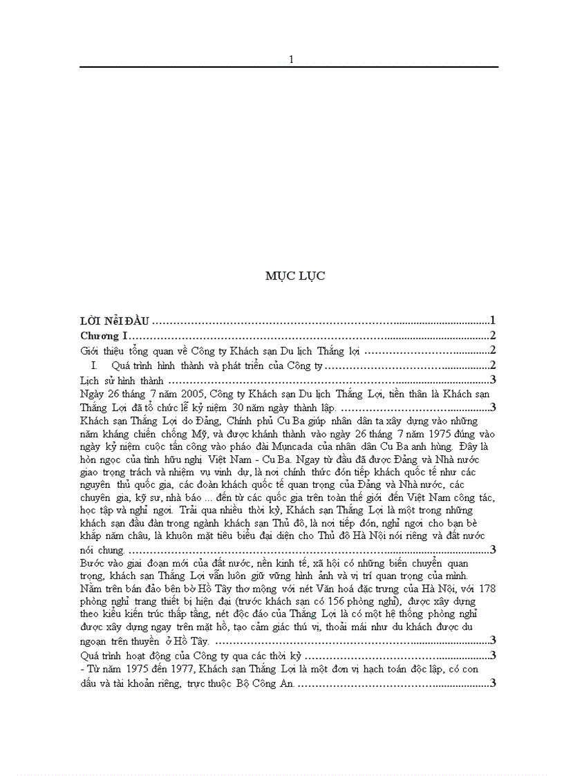 image for page Thực trạng và giải pháp hoàn thiện kế toán chi phí sản xuất và giá thành hoạt động kinh doanh dịch vụ buồng ngủ tại Công ty Khách sạn Du lịch Thắng Lợi 1