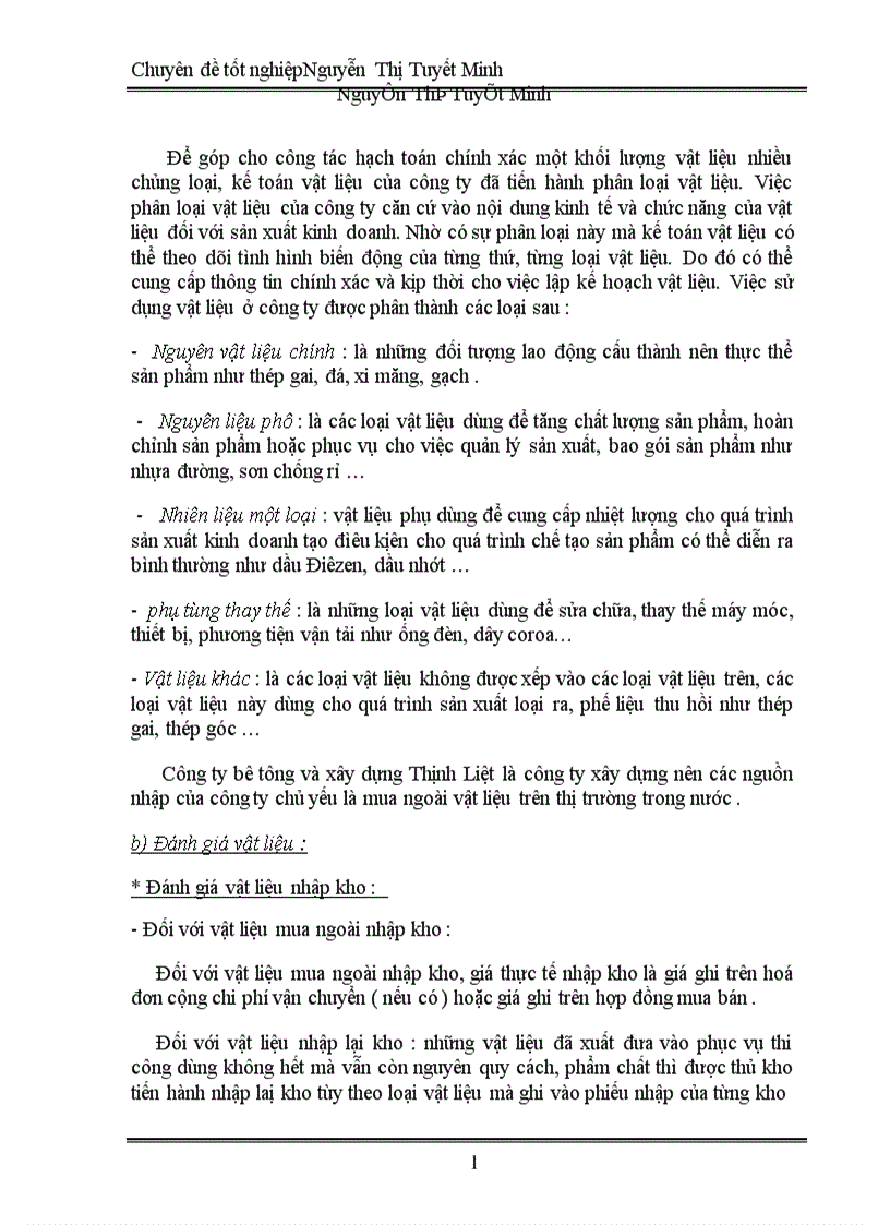 image for page Tổ chức hợp lý kế toán nguyên vật liệu tại công ty bê tông và xây dựng Thịnh Liệt 1