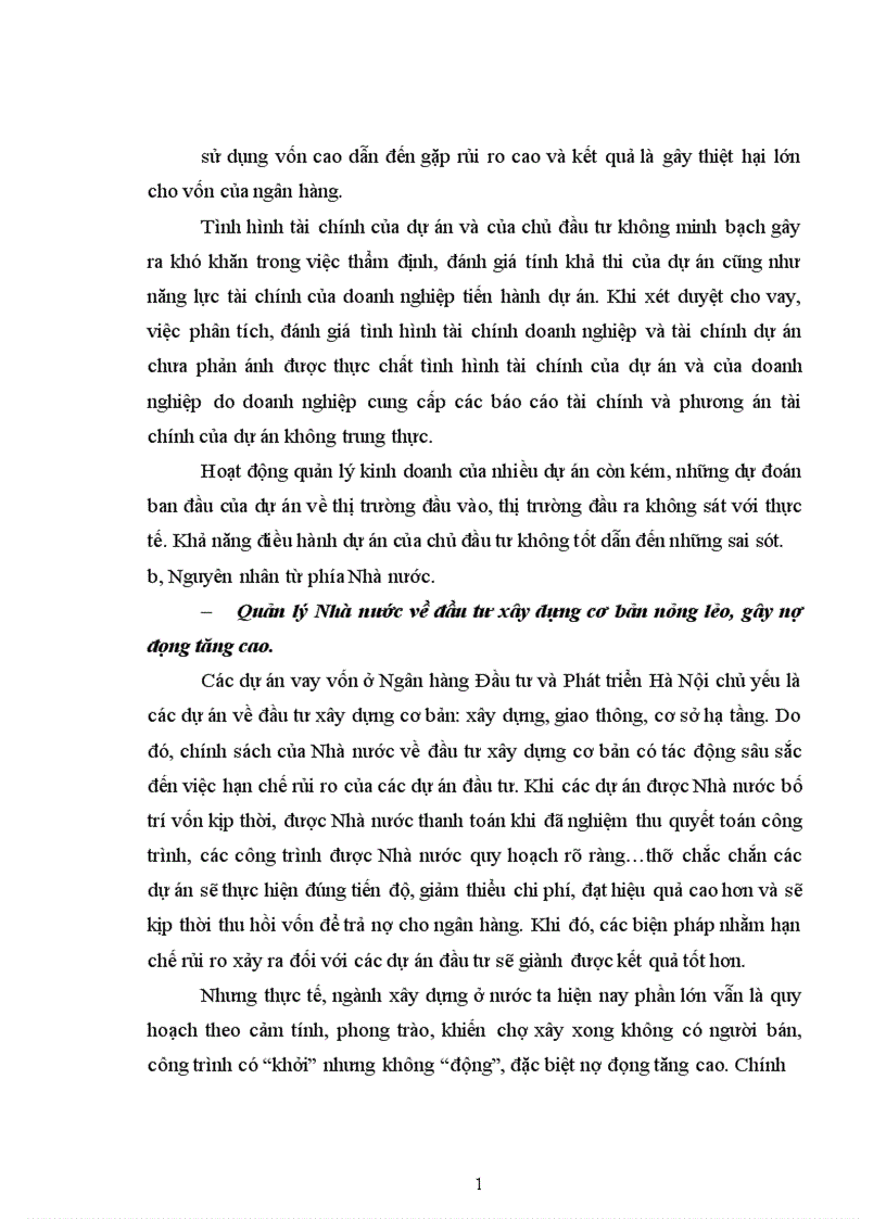 image for page Quản lý rủi ro các dự án đầu tư tại Ngân hàng Đầu tư và Phát triển Chi nhánh Hà Nội 1