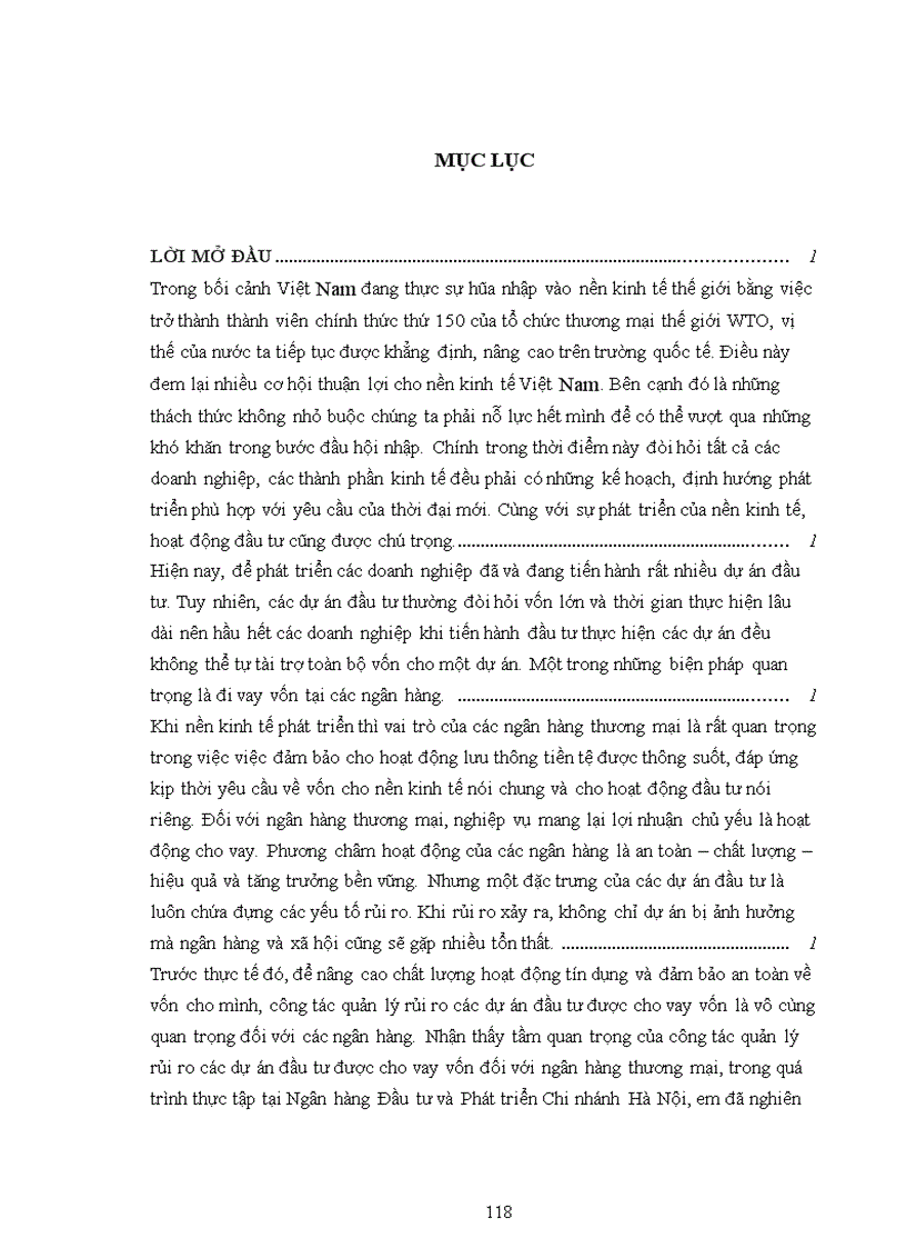 image for page Quản lý rủi ro các dự án đầu tư tại Ngân hàng Đầu tư và Phát triển Chi nhánh Hà Nội 1