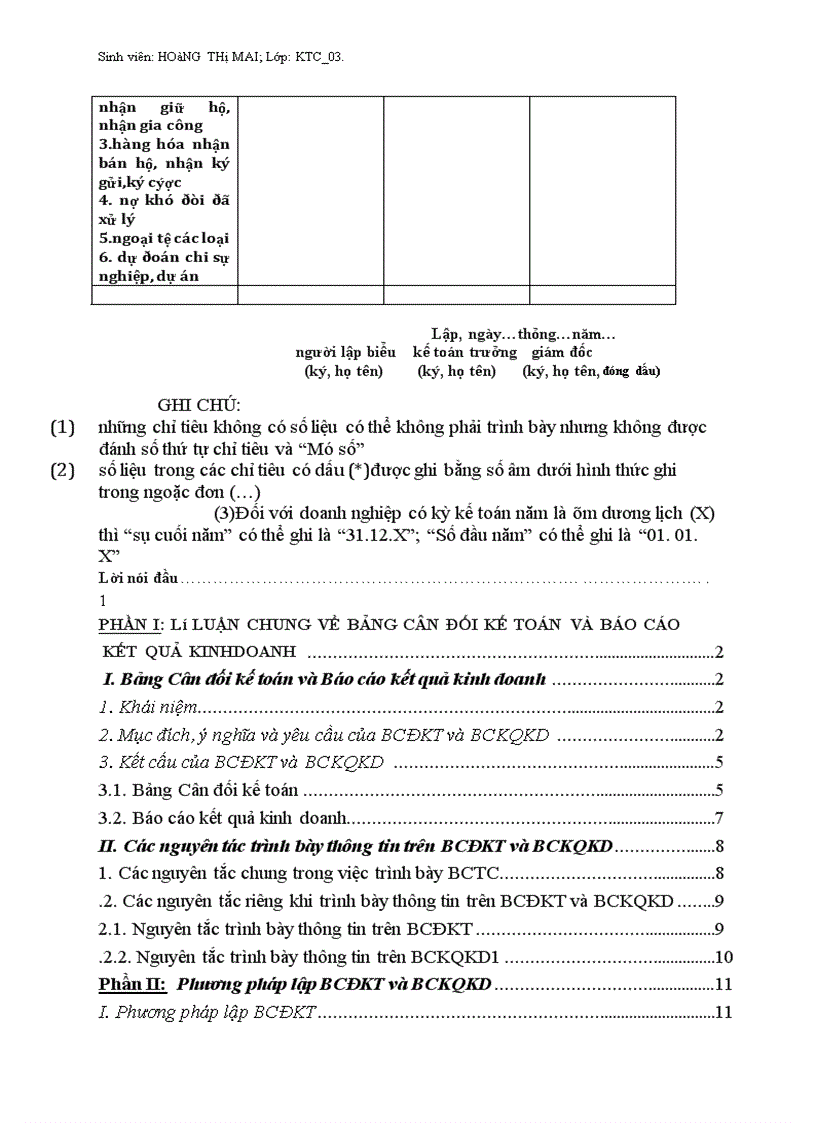image for page Nội dung phương pháp lập BCĐKT và BCKQKD 1