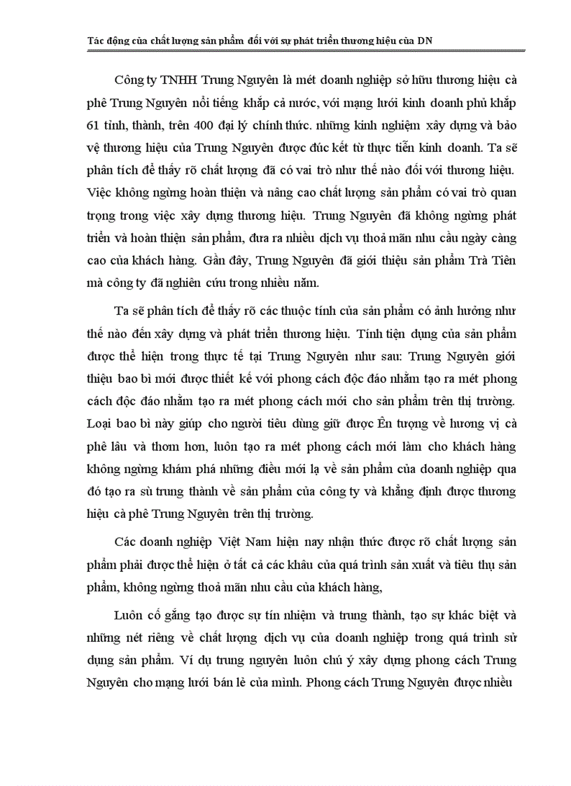 image for page Tác động của chất lượng sản phẩm đối với sự phát triển thương hiệu của DN 1