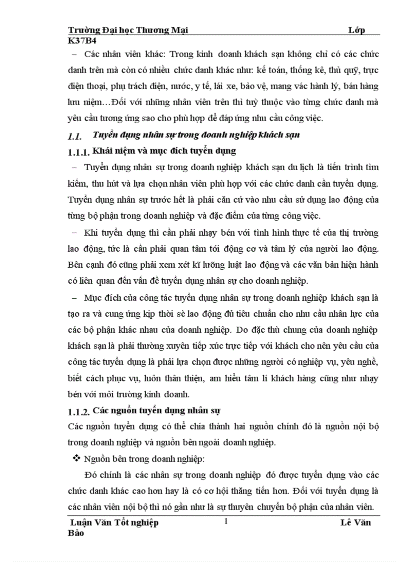 image for page Hoàn thiện công tác tuyển dụng bố trí và sử dụng nhân sự tại công ty khách sạn du lịch Kim Liên