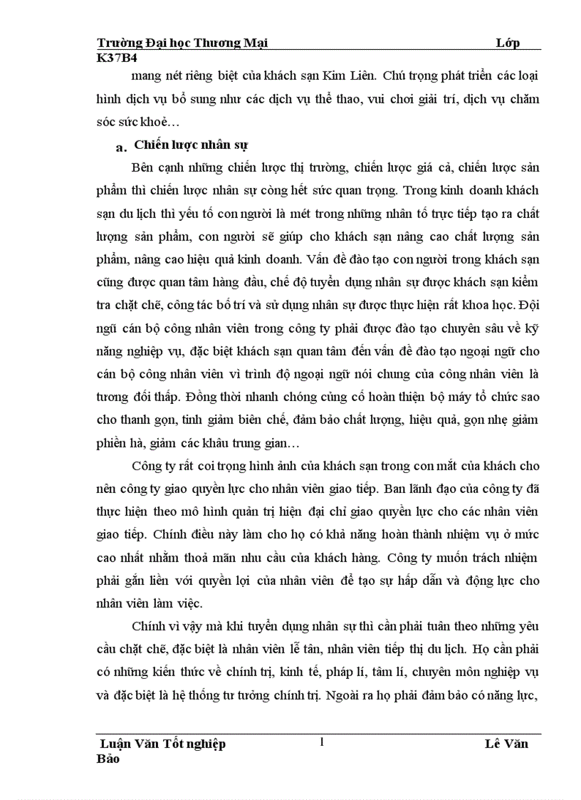 image for page Hoàn thiện công tác tuyển dụng bố trí và sử dụng nhân sự tại công ty khách sạn du lịch Kim Liên