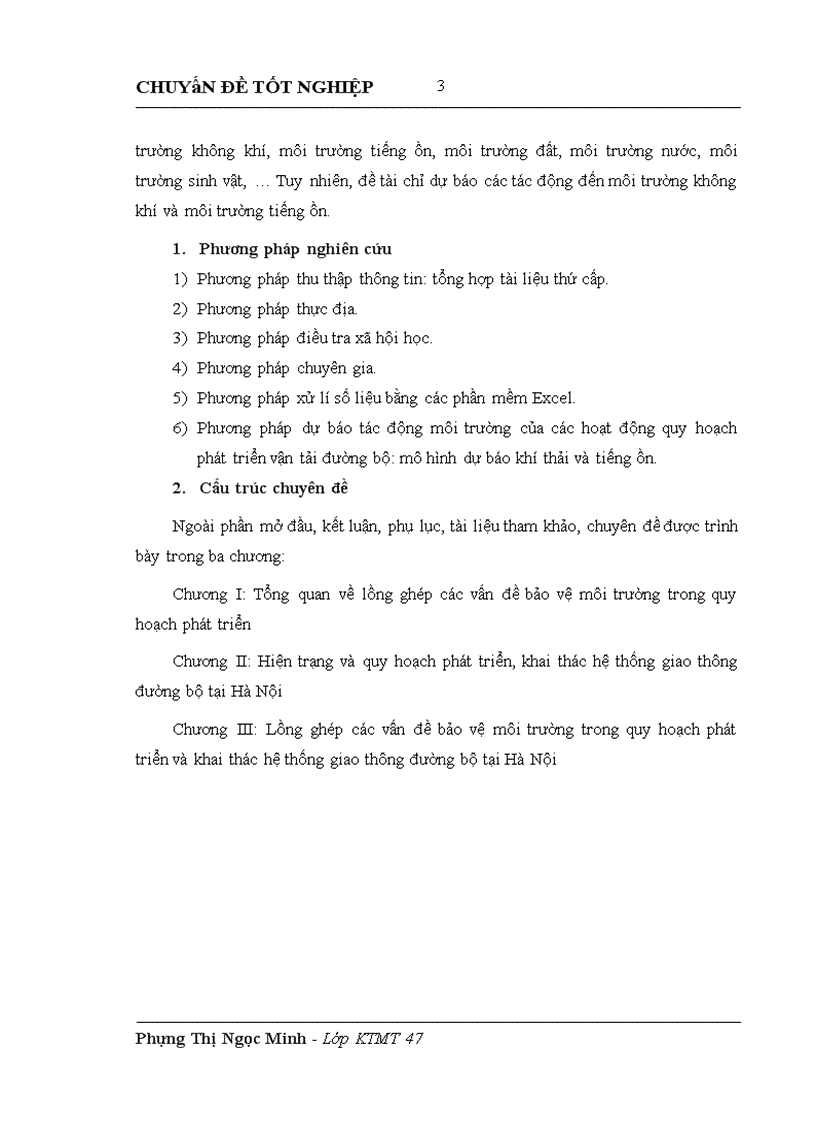 image for page Lồng ghép các vấn đề bảo vệ môi trường trong quy hoạch phát triển và khai thác hệ thống giao thông đường bộ tại Hà Nội giai đoạn 2010 2020 1