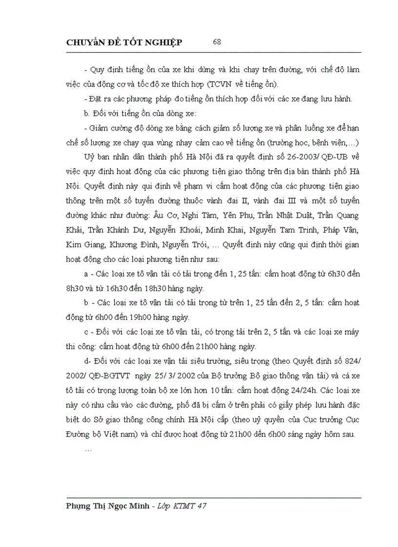 image for page Lồng ghép các vấn đề bảo vệ môi trường trong quy hoạch phát triển và khai thác hệ thống giao thông đường bộ tại Hà Nội giai đoạn 2010 2020 1