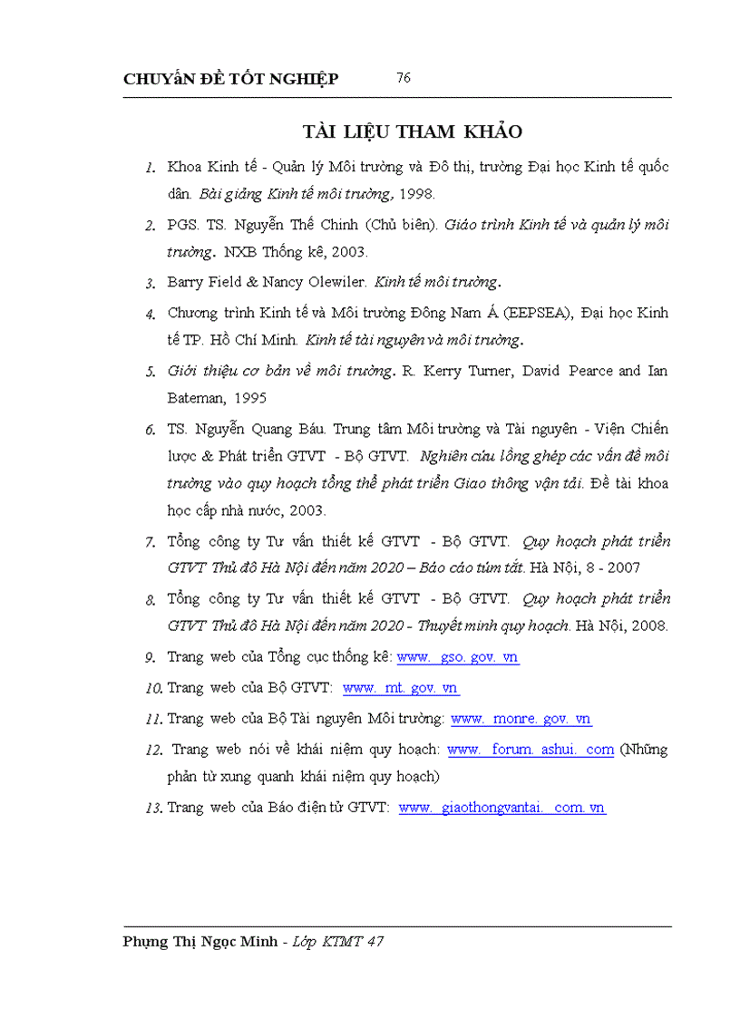 image for page Lồng ghép các vấn đề bảo vệ môi trường trong quy hoạch phát triển và khai thác hệ thống giao thông đường bộ tại Hà Nội giai đoạn 2010 2020 1