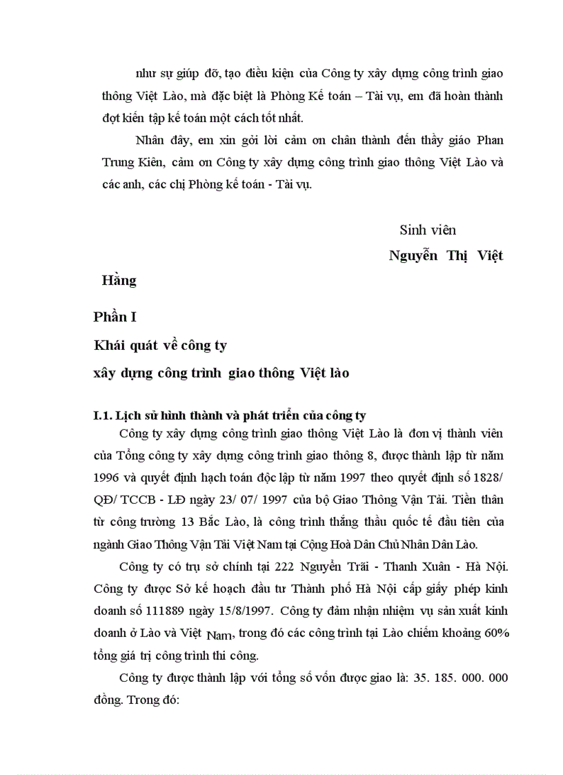 image for page Đặc điểm tổ chức bộ máy và công tác kế toán tại công ty xây dựng CTGT Việt Lào