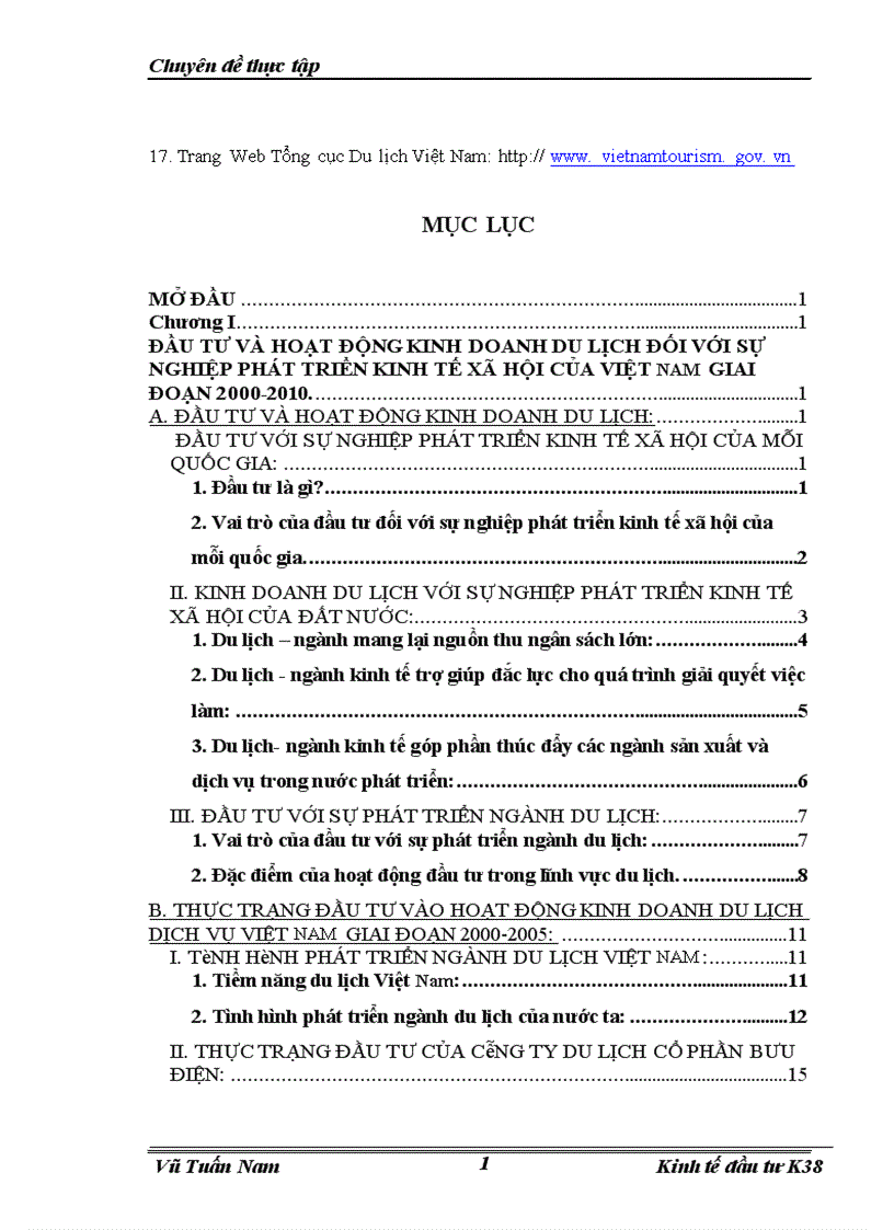 image for page Đầu tư phát triển hoạt động kinh doanh dịch vụ du lịch của công ty cổ phần du lich Bưu điện giai đoạn 2000 2005 1