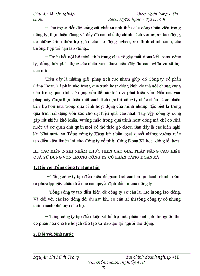 image for page Hiệu quả sử dụng vốn và một số biện pháp tài chính nhằm nâng cao hiệu quả sử dụng vốn tại Công ty cổ phần Cảng Đoạn Xá