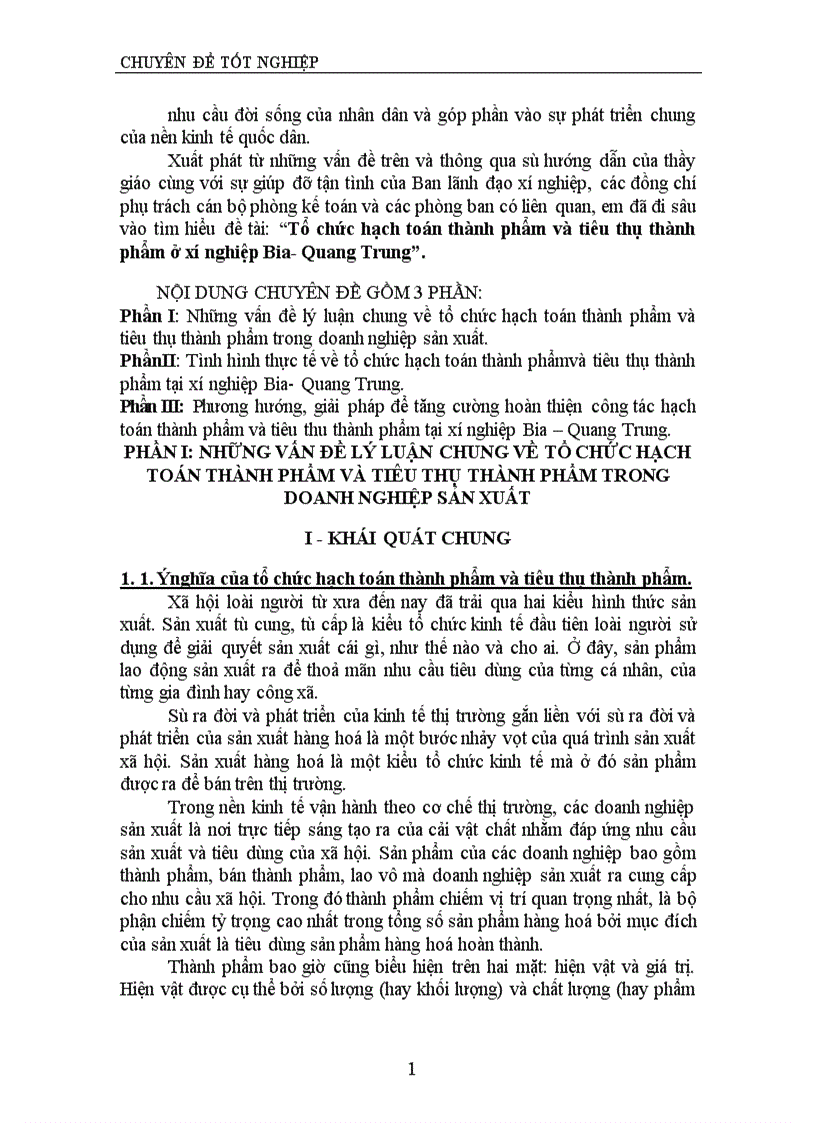 image for page Tổ chức hạch toán thành phẩm và tiêu thụ thành phẩm ở xí nghiệp Bia Quang Trung 1