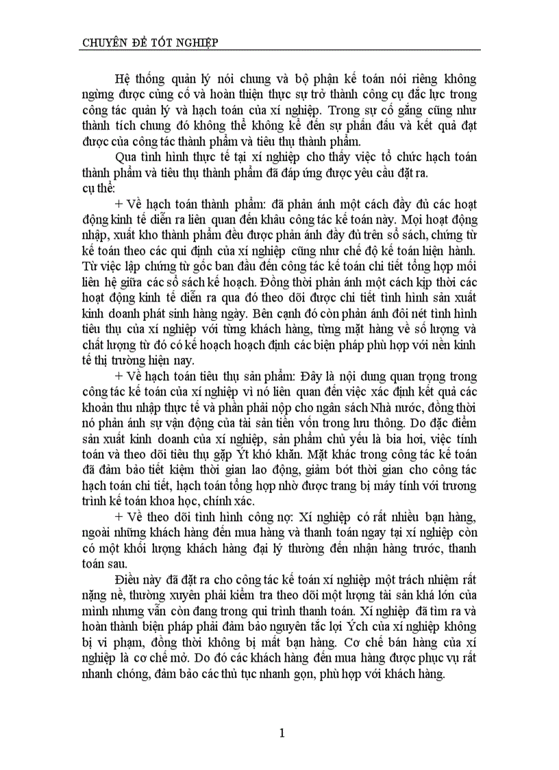 image for page Tổ chức hạch toán thành phẩm và tiêu thụ thành phẩm ở xí nghiệp Bia Quang Trung 1