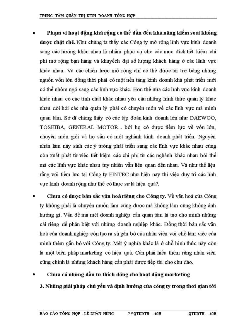 image for page Báo cáo thực tập tại Công ty cổ phần fintec